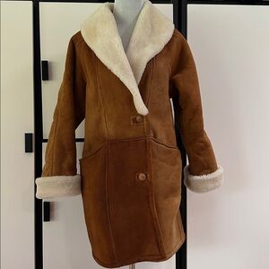 Ardney Authentic Shearling Coat Camel & Ivory